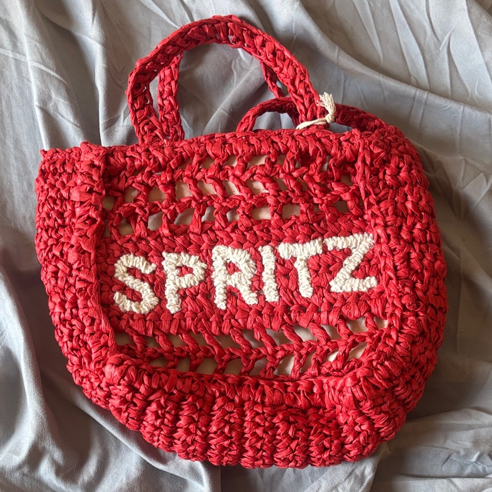 Spritz Vibrant Red Crochet Tote